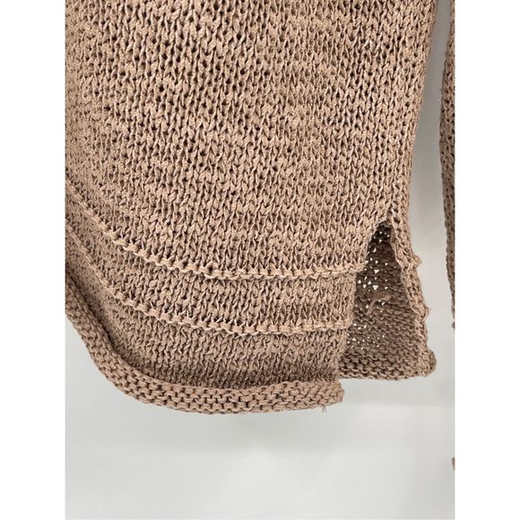 Lord & Taylor Sweater Women Size Medium Petite‎ Brown Camel Loose Knit Roll Neck - Picture 5 of 12